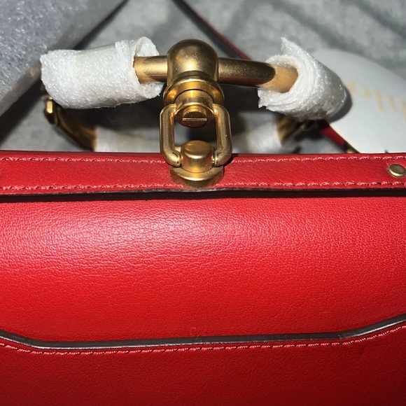 CHLOE Calfskin Suede Small Nile Bracelet Bag Sepia Red. Brand New with Tags - Picture 15 of 15